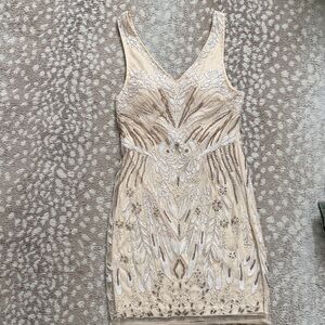 Elegant Cream Embellished Dress